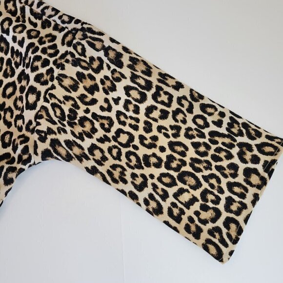 Chico's Animal-Print Mock-Neck Top SZ S 3/4 Sleeve Straight Hip Length Hem - Picture 11 of 15